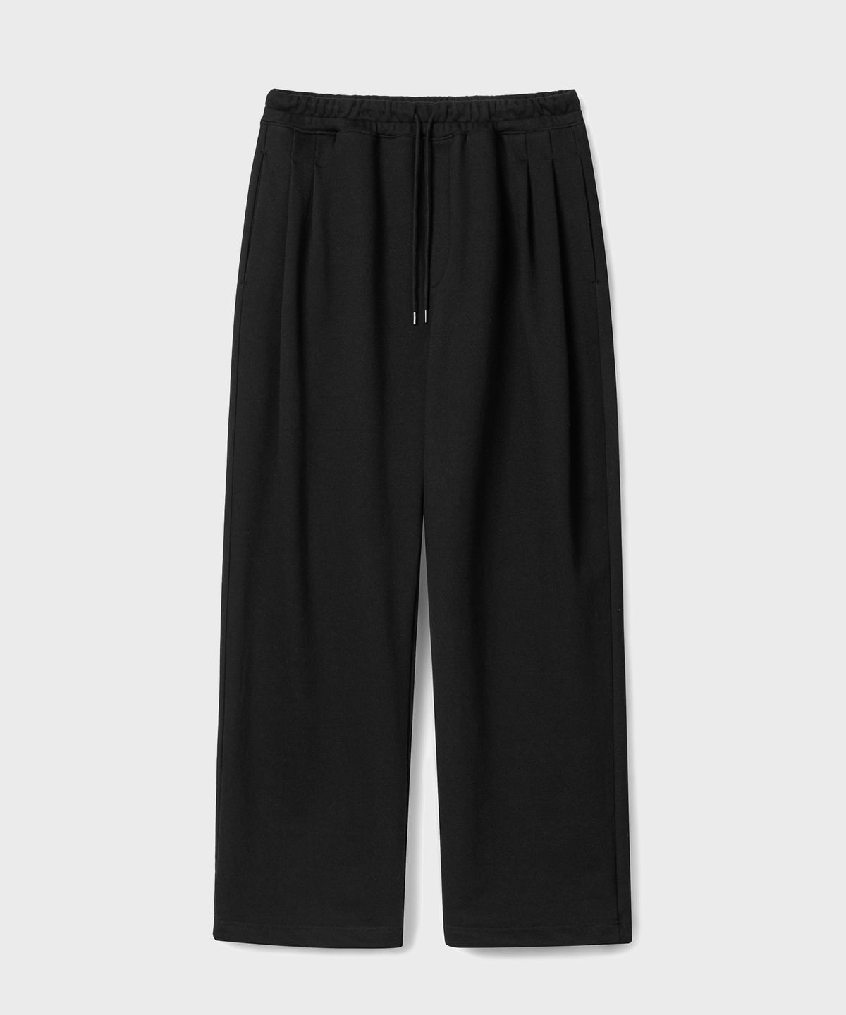 유니온블루(UNION BLUE) TWO TUCK WIDE SWEAT PANTS [BLACK]