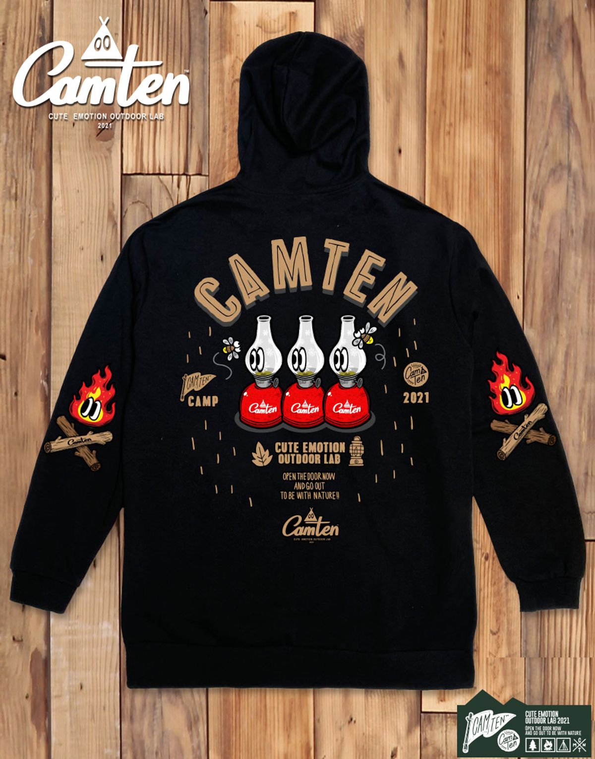 돌돌(DOLDOL) Camten-zipup-hoody-19 감성 캠핑 브랜드 캠텐 캐릭터 그래픽 집업 후드티 후디