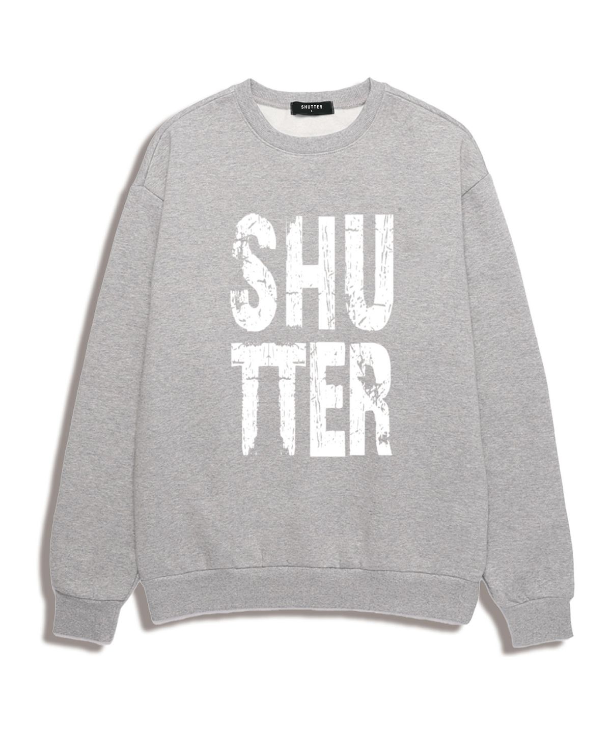 셔터(SHUTTER) RUSTY LOGO 오버핏 맨투맨 (STLS005) 멜란지그레이