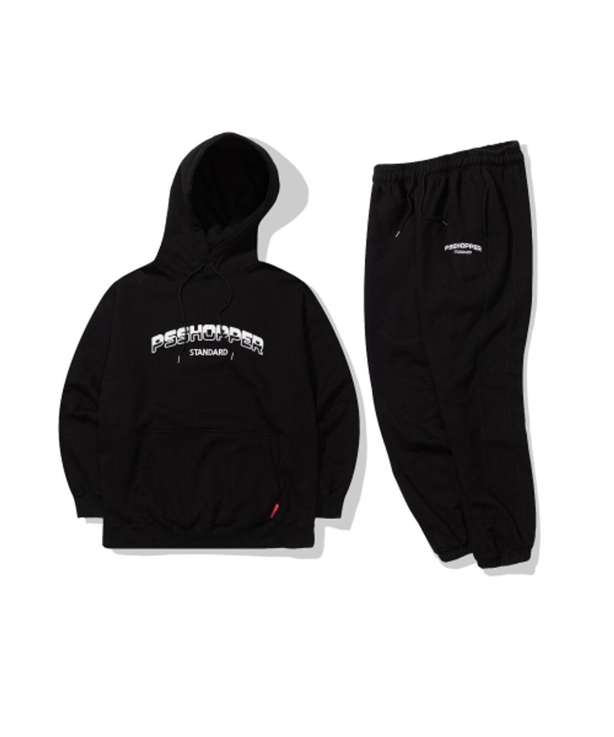 피에스쇼퍼(PSSHOPPER) [2 Pack]오리지널 로고 워싱 후드 셋업 [블랙]