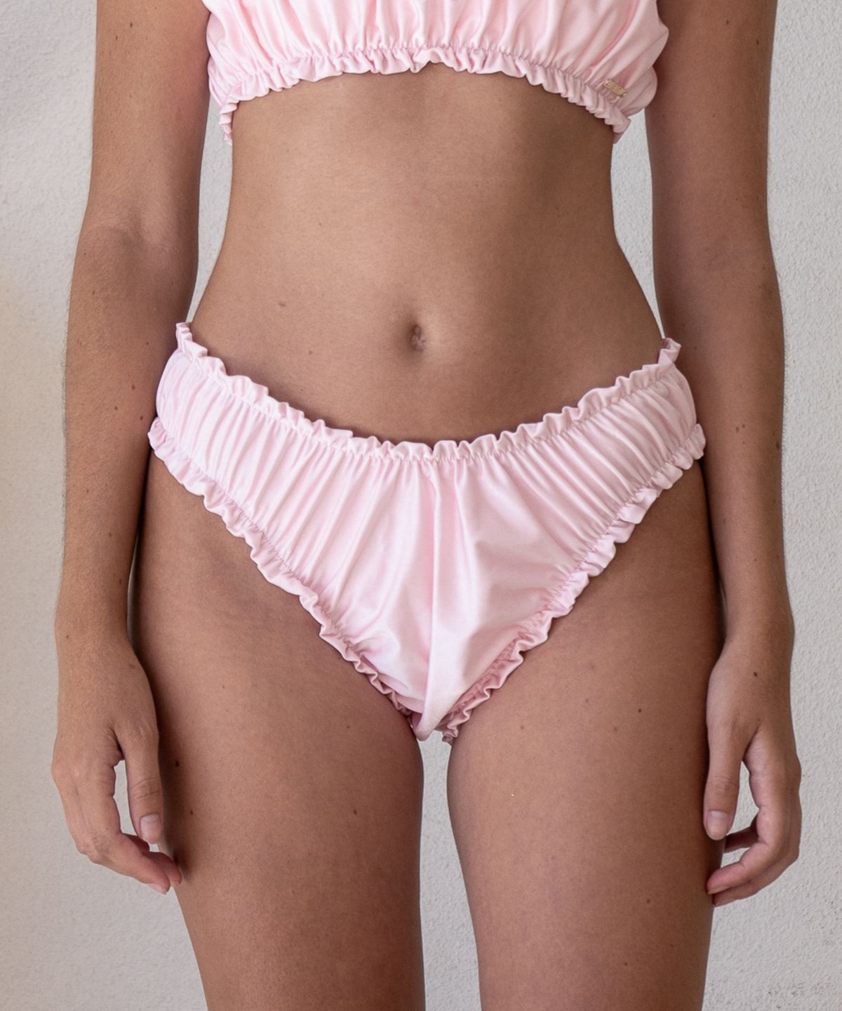 로에(LEAUET) Mia Pink Ruched Bikini Briefs