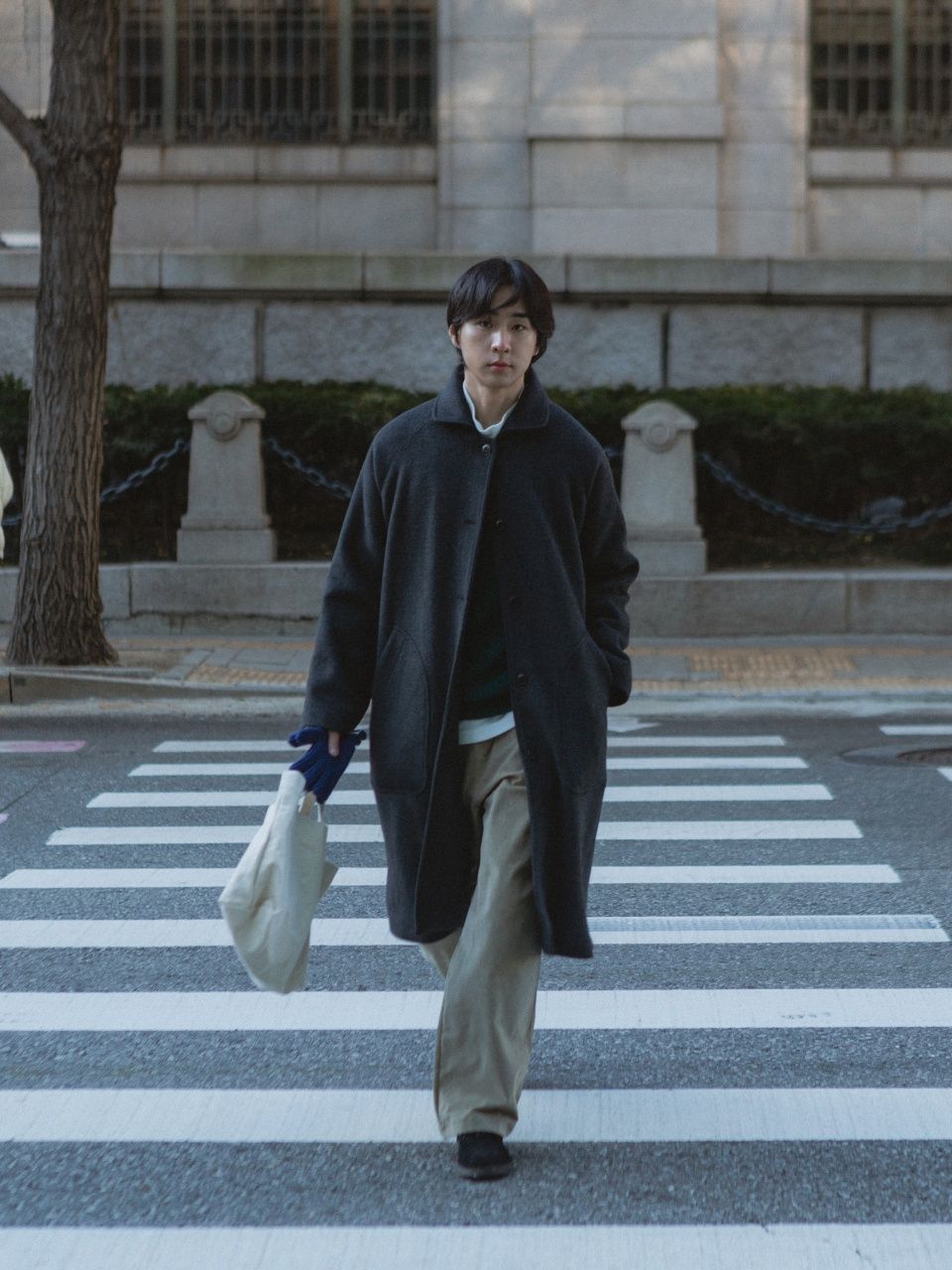 MUSINSA | Havehad Oversize French Wool Coat(Charcoal)