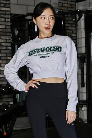 UPLG 클럽로고 크롭 스웻 맨투맨