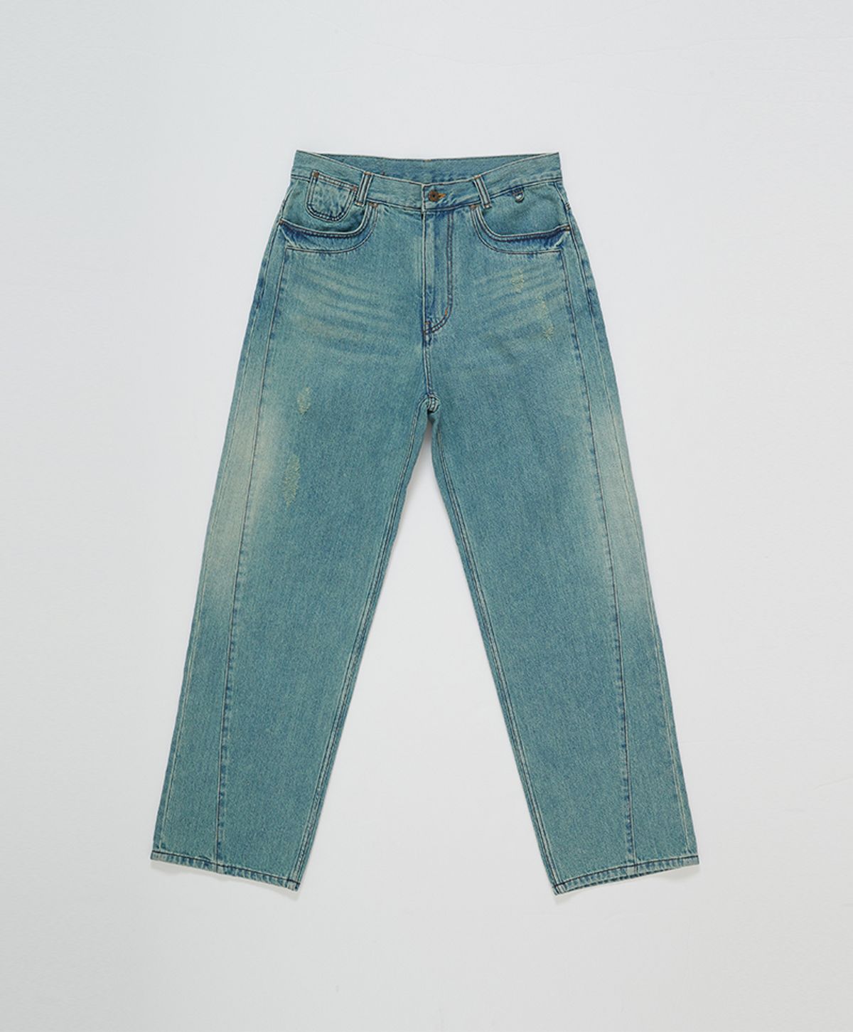 누크피터(NUUKFITTER) COLOR DYEING WIDE JEANS [ICE BLUE]