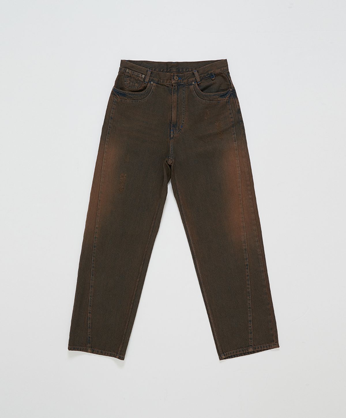 누크피터(NUUKFITTER) COLOR DYEING WIDE JEANS [BROWN]