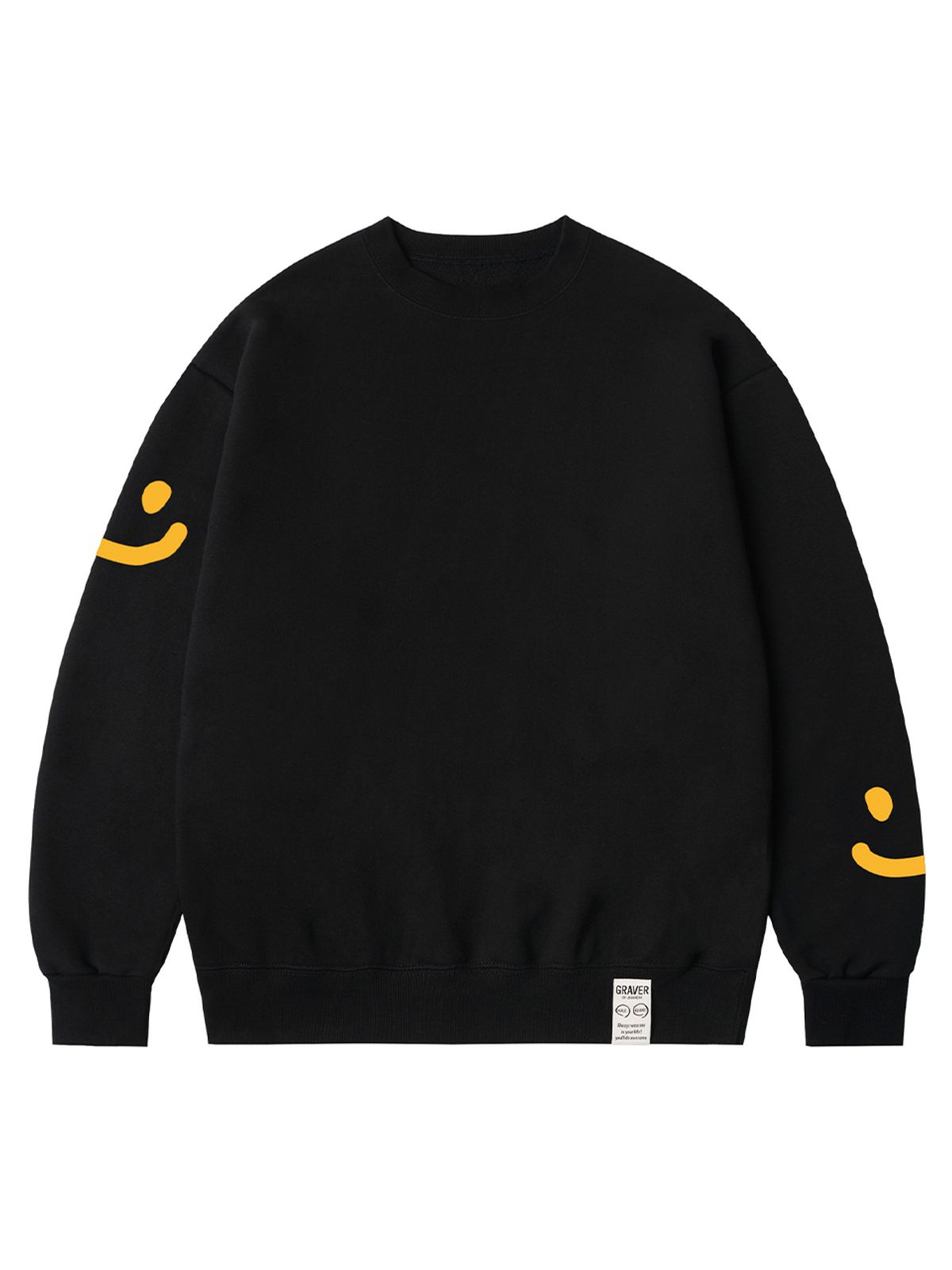 그레이버(GRAVER) [UNISEX]멀티 스마일 드로잉 맨투맨_블랙