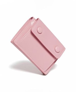 도트 포켓 3단 반지갑 동전 지폐 카드지갑 베이비핑크