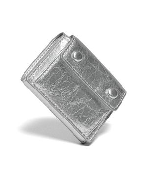 도트 포켓 3단 반지갑 동전 지폐 카드지갑 실버