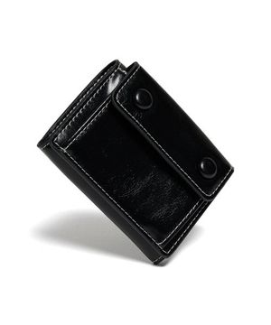 도트 포켓 3단 반지갑 동전 지폐 카드지갑 블랙