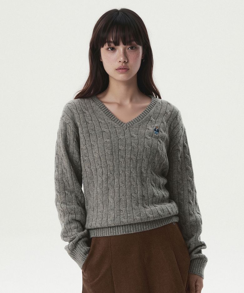 Steve Cable V-neck Pullover / WHKAG4922F