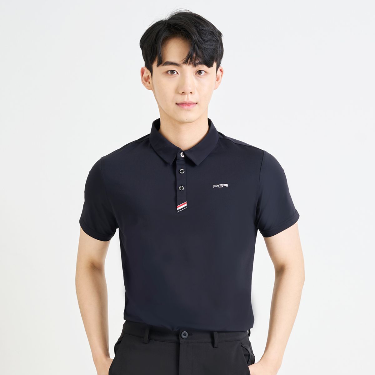 피지알(PGR) 반팔 카라 티셔츠 블랙 GT-3304