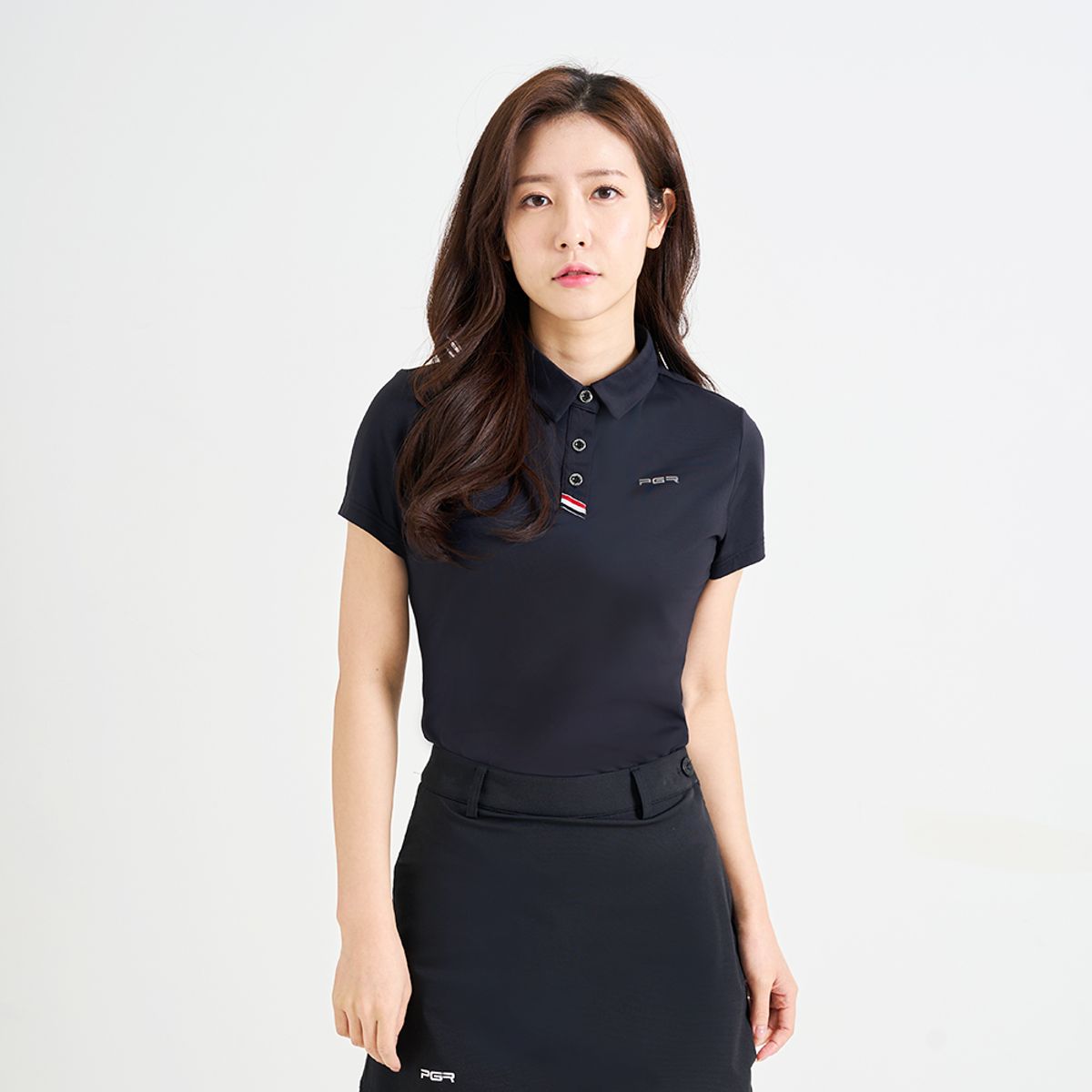 피지알(PGR) 반팔 카라 티셔츠 블랙 GT-4304