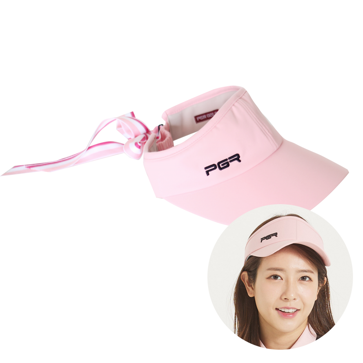 피지알(PGR) 썬캡 핑크 리본포인트 PSC-890