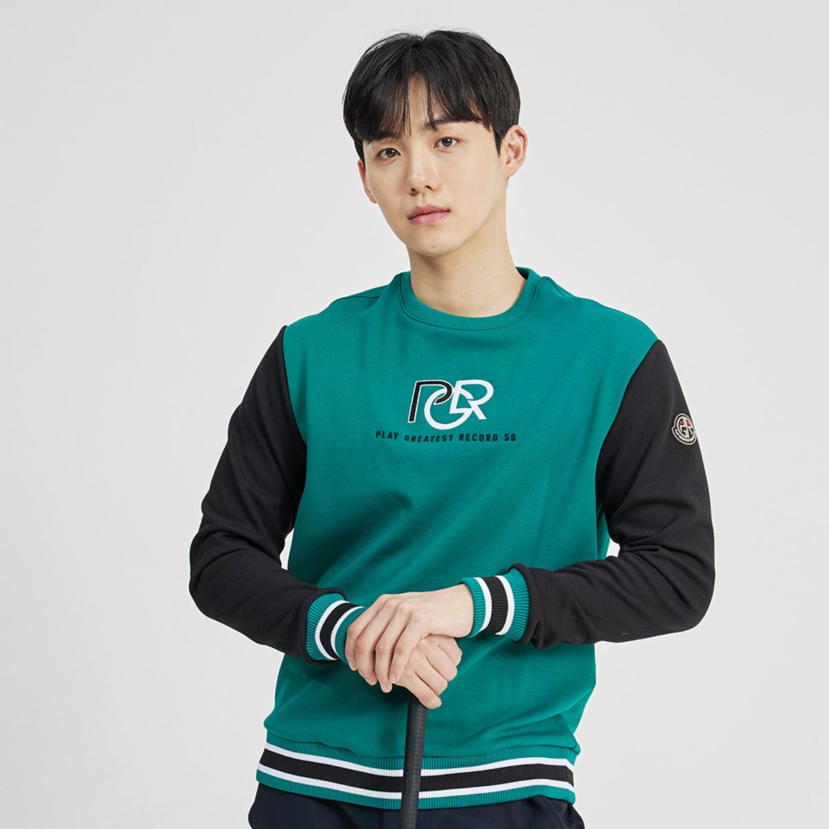 피지알(PGR) 기모 맨투맨 티셔츠 녹색 GN-5022