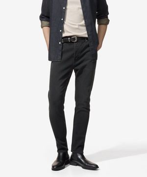 슬림 드레이크 디스트레스 데님 팬츠 - 블랙 / UP5172DS0011999