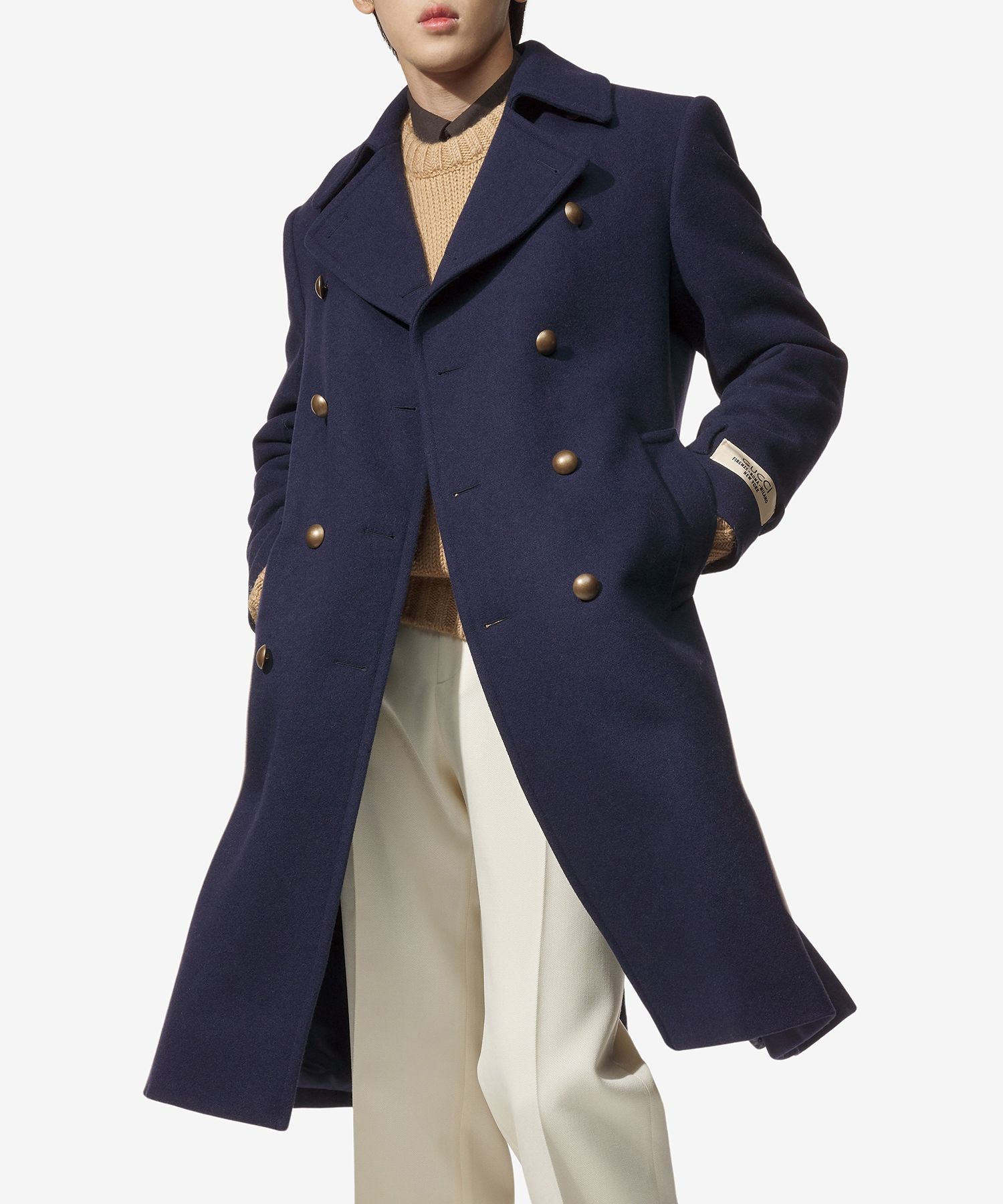 MUSINSA公式 | GUCCI Logo Label Double Breasted Wool Coat
