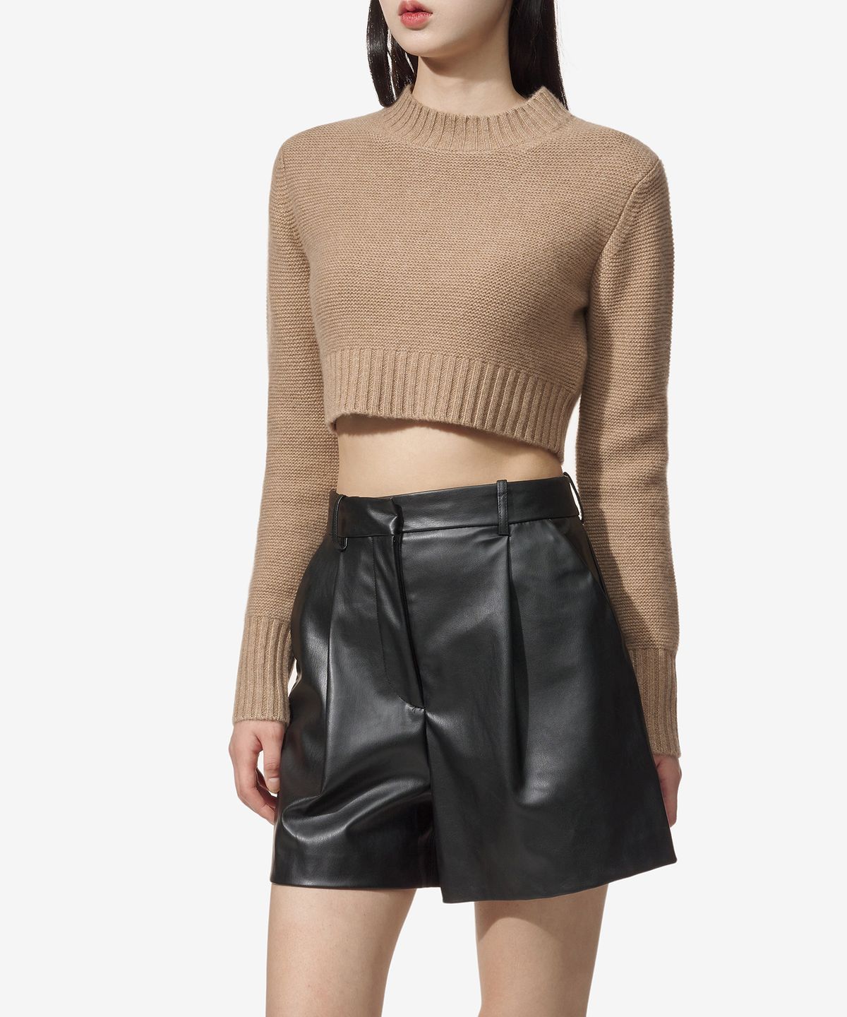 막스마라(MAXMARA) 카야 크롭 캐시미어 니트 - 카멜 / 2313661733600008