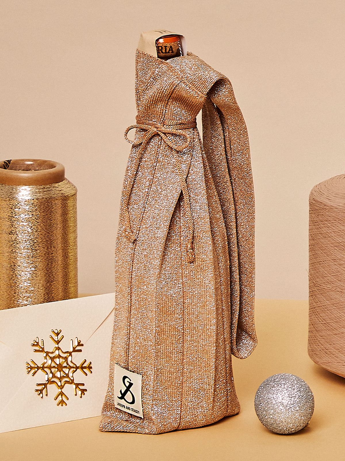 조셉앤스테이시(JOSEPH&STACEY) Lucky Pleats Knit Starry Wine Bag (ALL)