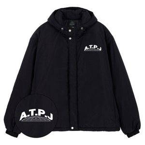 어스 로고 후디 패딩 자켓_블랙