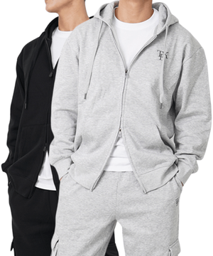 2way 세미오버핏 기모 후드집업 2color