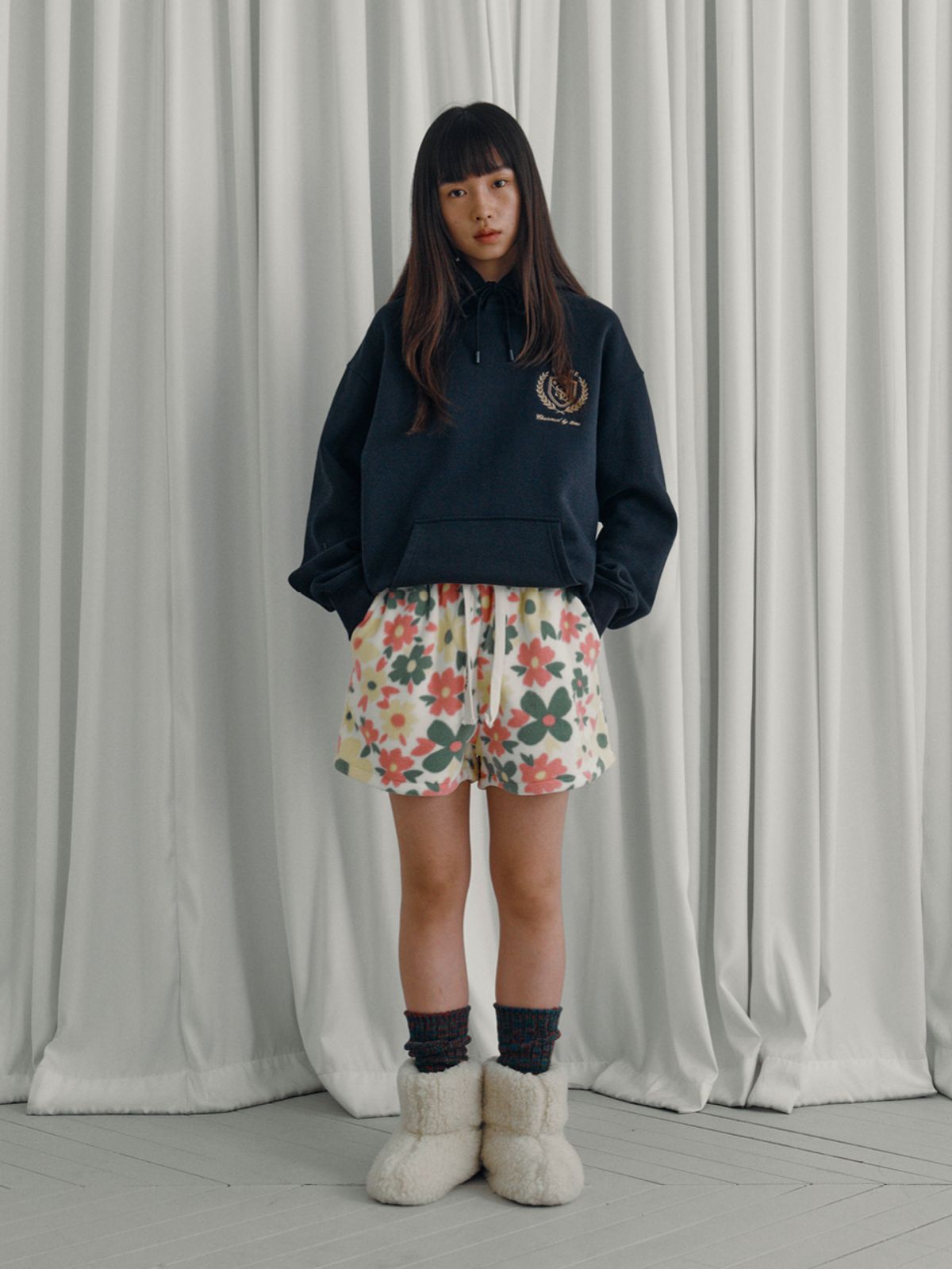 시엔느(SIENNE) Emily Pajama Shorts (Ivory)