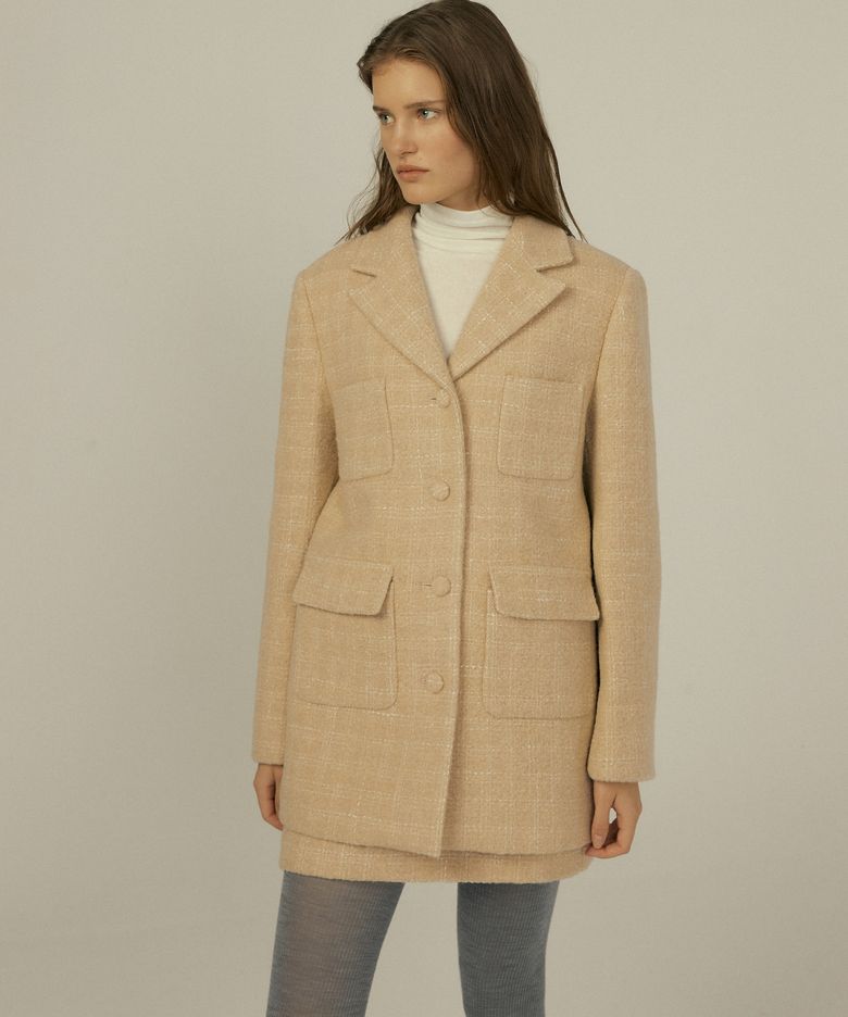 WINTER TWEED HARF COAT_2COLOR
