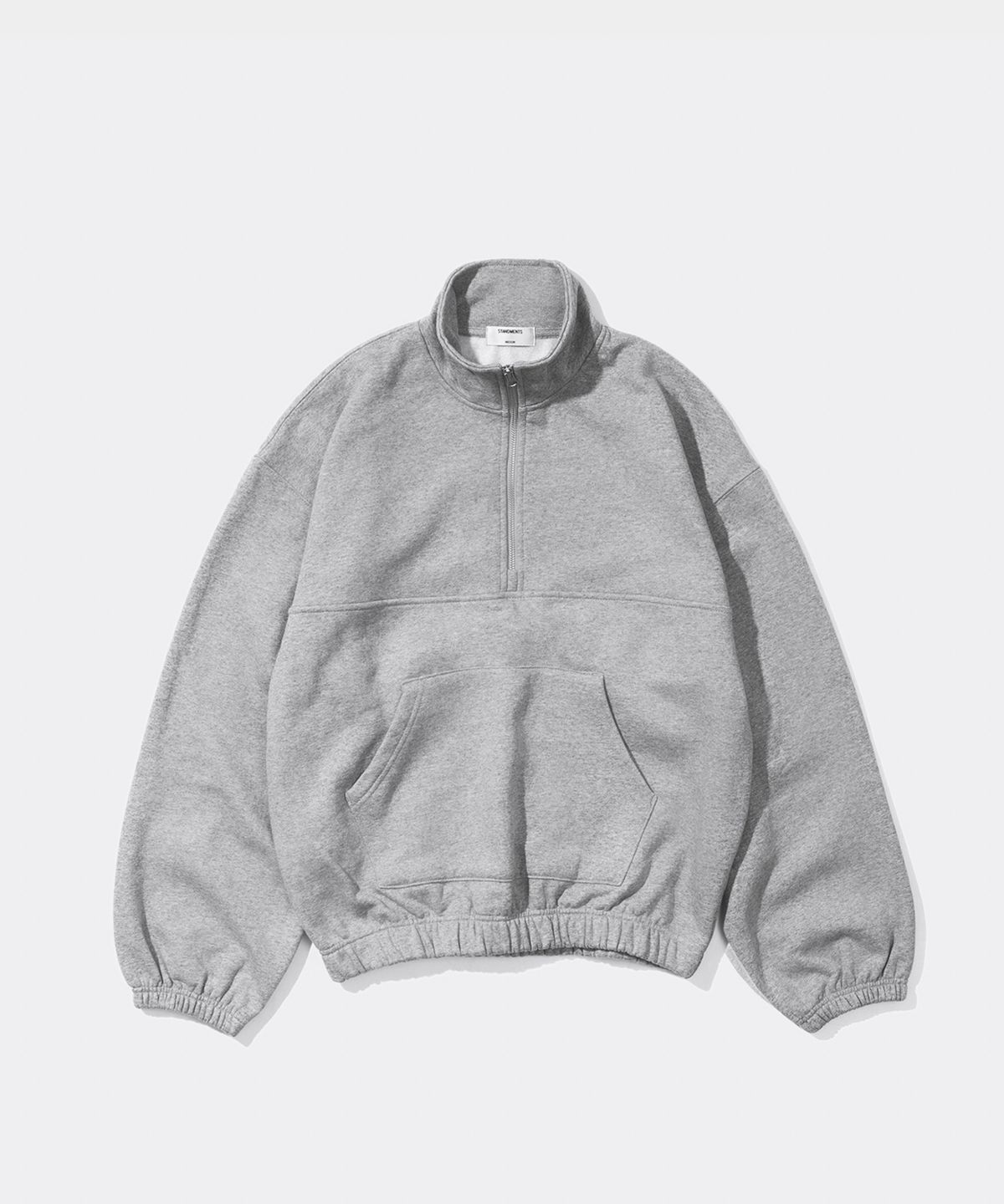 스탠드먼츠(STANDMENTS) COMFY HALF ZIP SWEATSHIRT HEATHER GREY