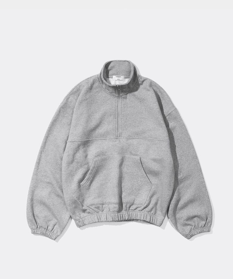 COMFY HALF ZIP SWEATSHIRT HEATHER GREY