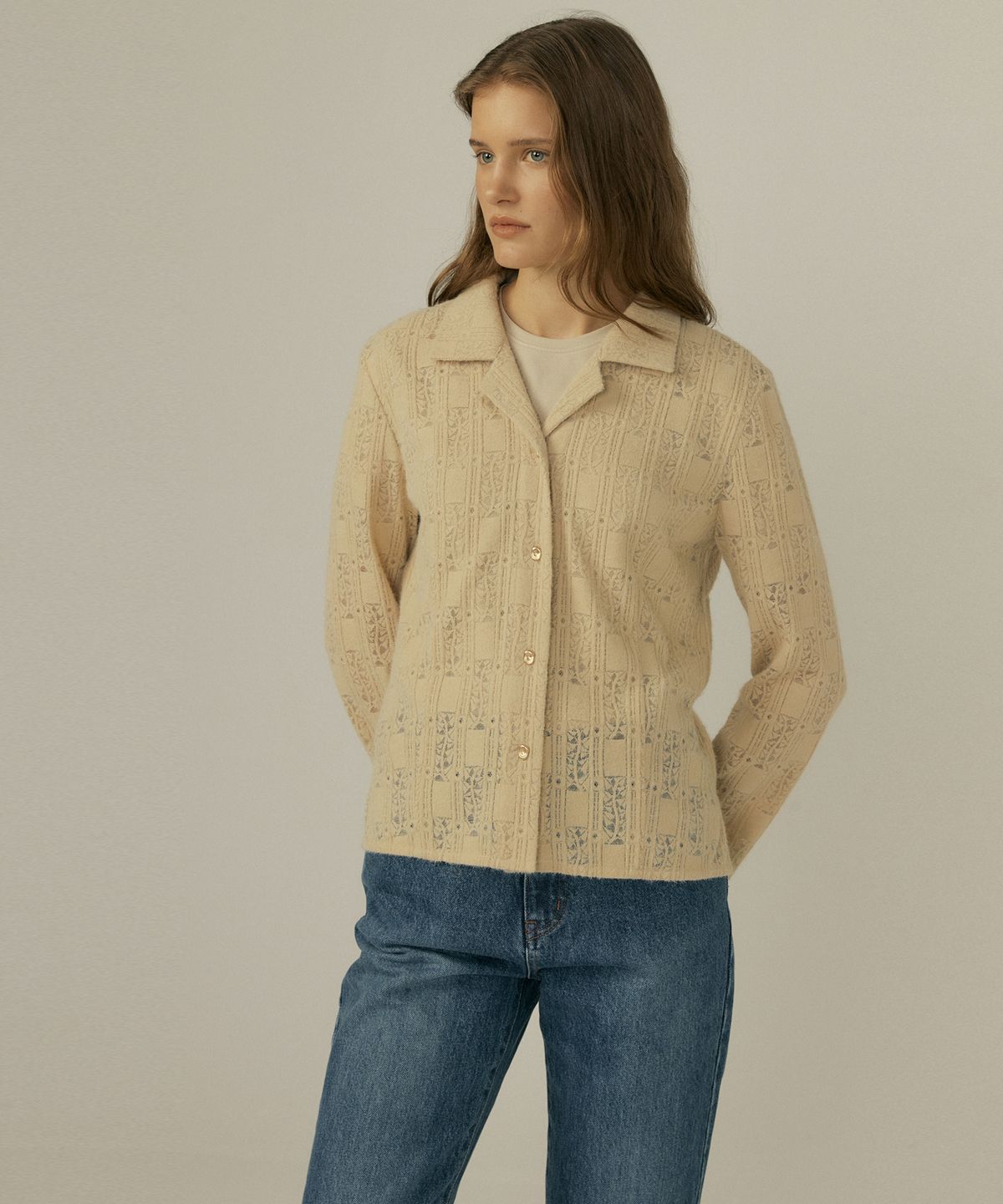 오떼뜨(OCTETTE) HAIRY CROCHET SHIRTS_2COLOR