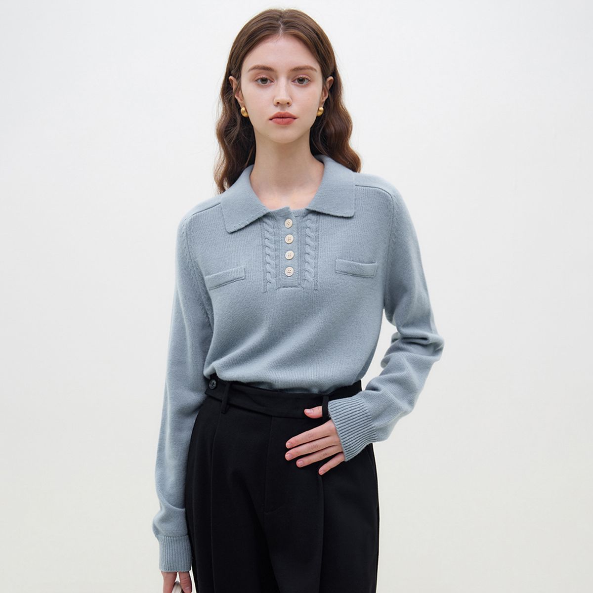 웬스데이딜라잇(WEDNESDAY DELIGHT) WD_Collar pullover knit sweater_2color
