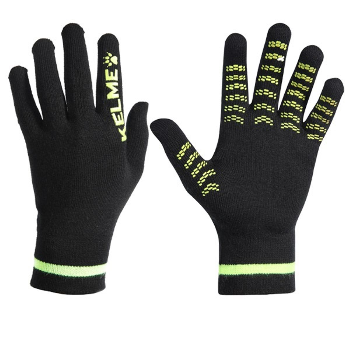 켈미(KELME) 9881406 스포츠 웜 장갑 블랙/네온 그린