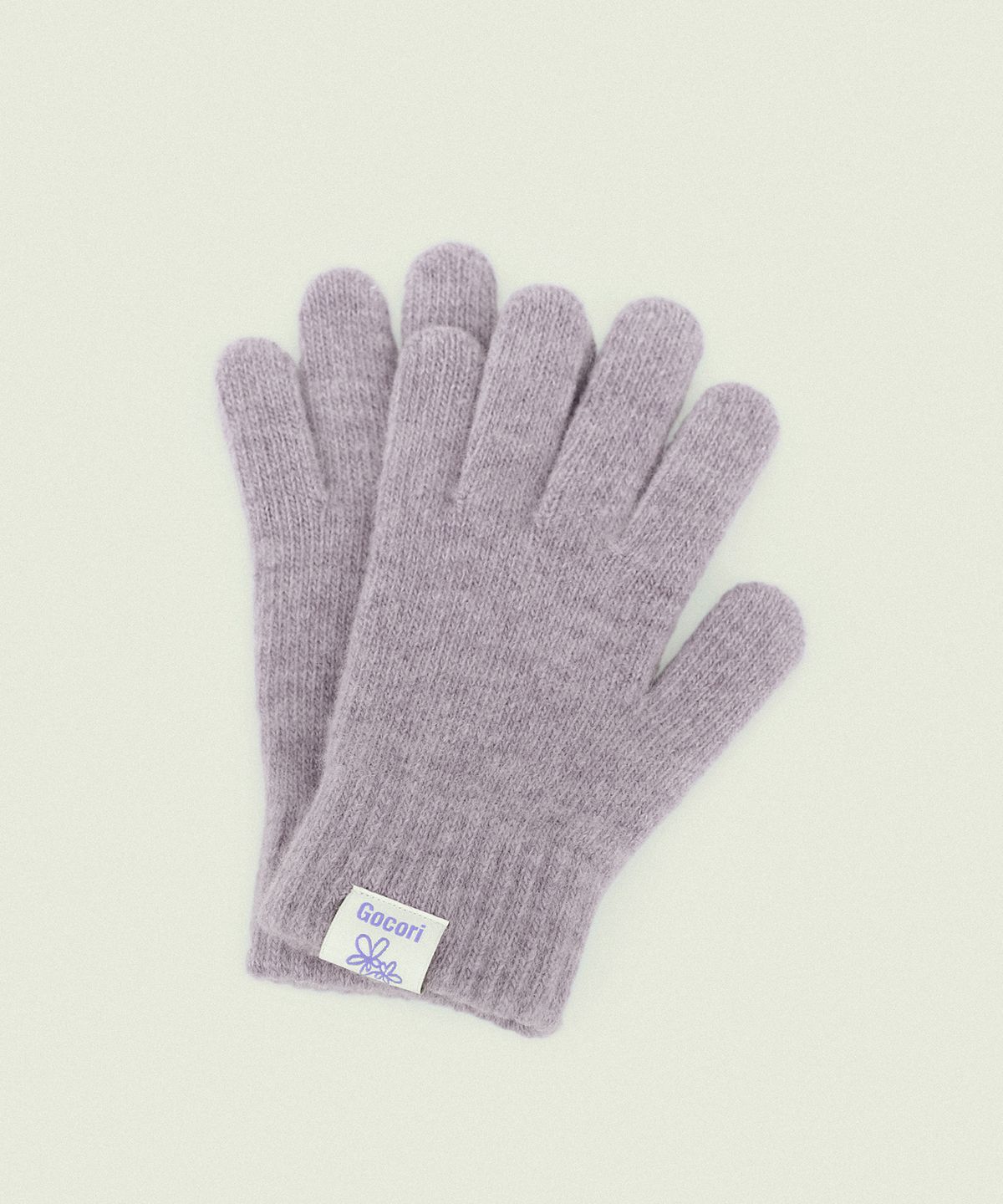 고코리(GOCORI) SHORT KNIT GLOVES - PURPLE SAGE 니트장갑 울장갑