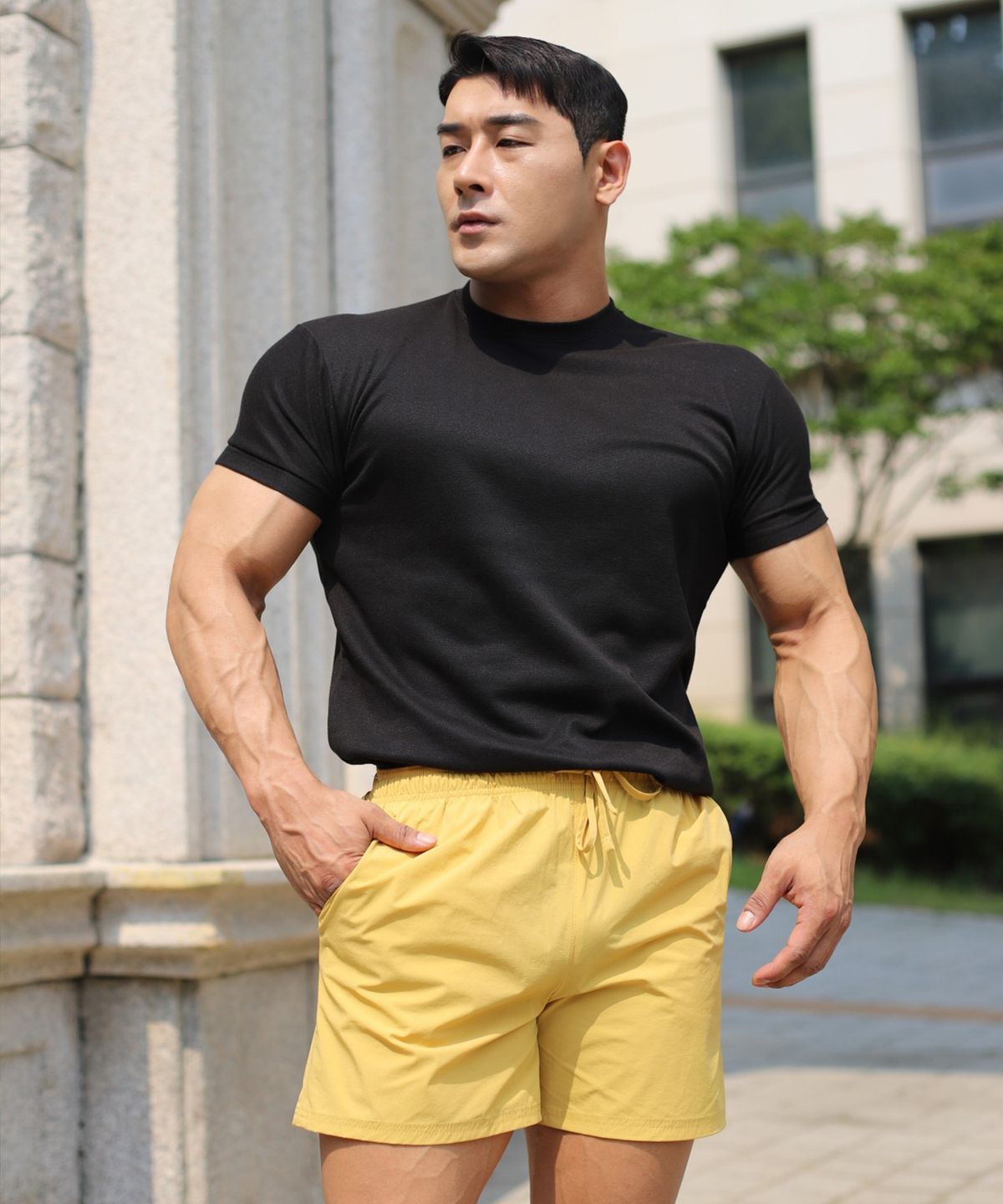 보스트핏(BOASTFIT) 머슬핏 라운드넥 반팔티셔츠