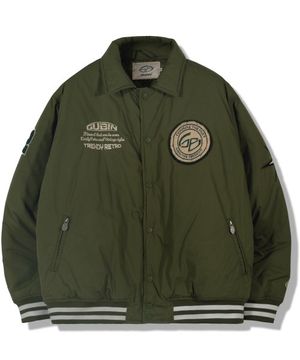 오버 패치 블루종 패딩 - 카키