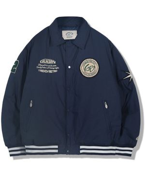 오버 패치 블루종 패딩 - 블루