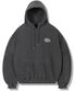 피그먼트 오버사이즈 로고 후드 - 차콜