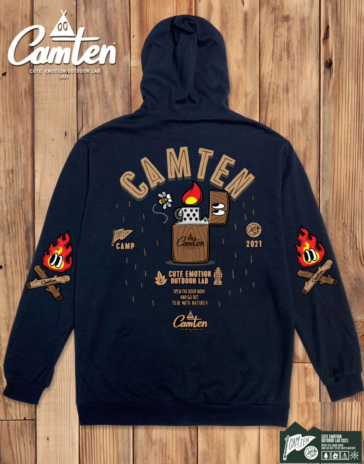 돌돌(DOLDOL) Camten-zipup-hoody-21 감성 캠핑 브랜드 캠텐 캐릭터 그래픽 집업 후드티 후디