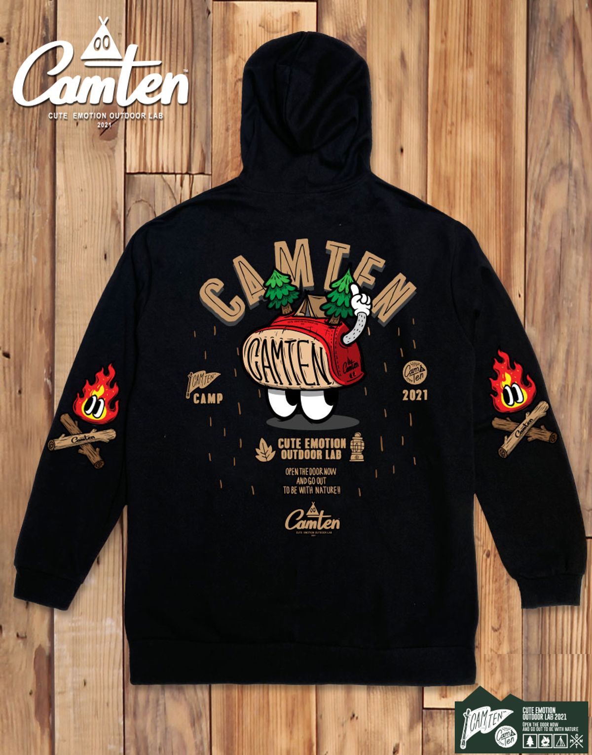 돌돌(DOLDOL) Camten-zipup-hoody-23 감성 캠핑 브랜드 캠텐 캐릭터 그래픽 집업 후드티 후디