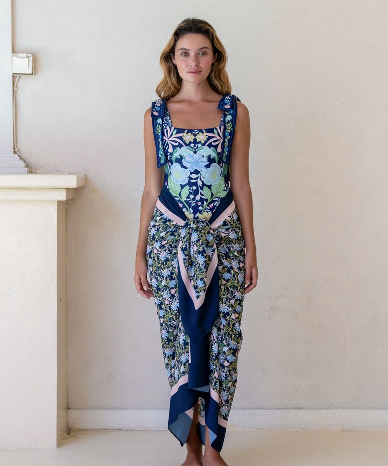 Morris Swimsuit + Morgan Maxi Sarong SET (2pcs) 2colors