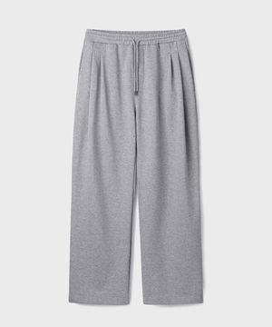 TWO TUCK WIDE SWEAT PANTS [MELANGE GRAY]