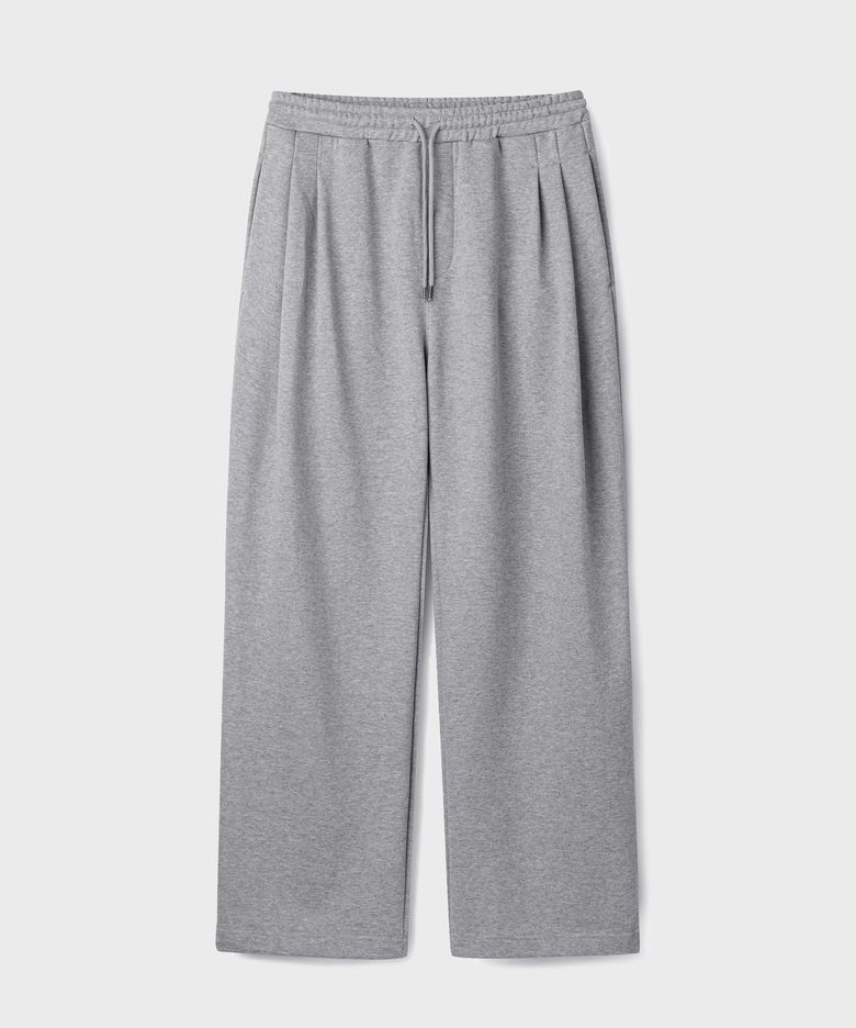 TWO TUCK WIDE SWEAT PANTS [MELANGE GRAY]