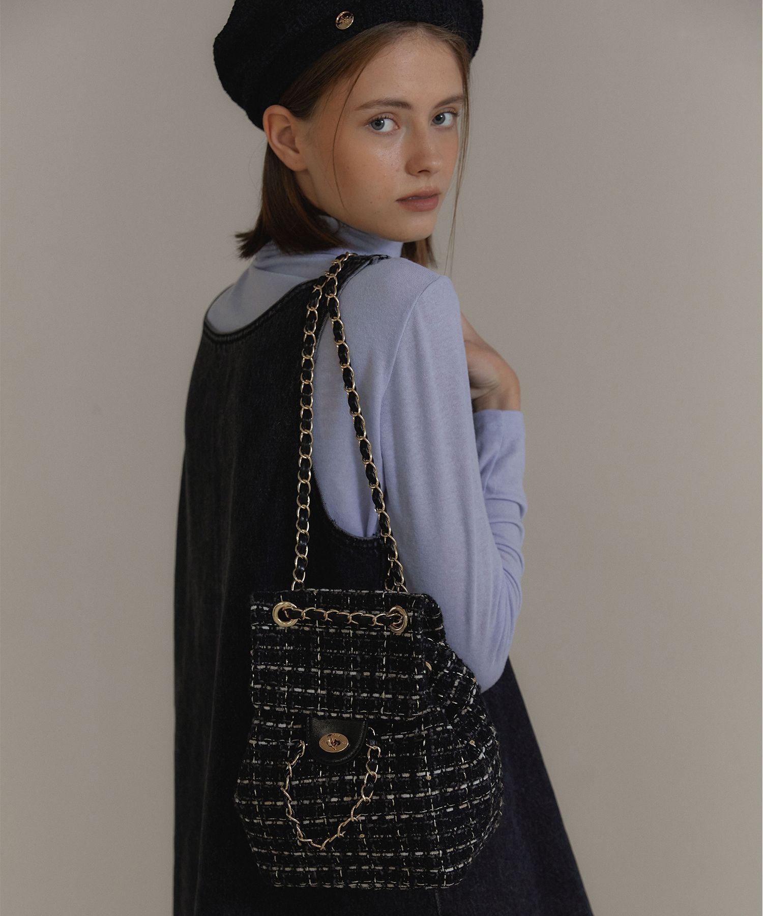 ★ANOETIC★ ANC TWEED CLASSIC BACKPACKBLACK ANC TWEED CLASSI MUSINSA | ANOETIC ANC TWEED CLASSIC BACKPACK-BLACK