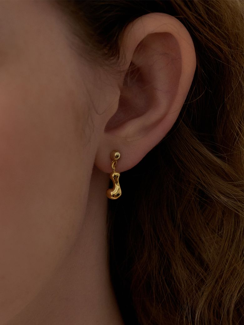 Mini Flow Initial Earring (2color)