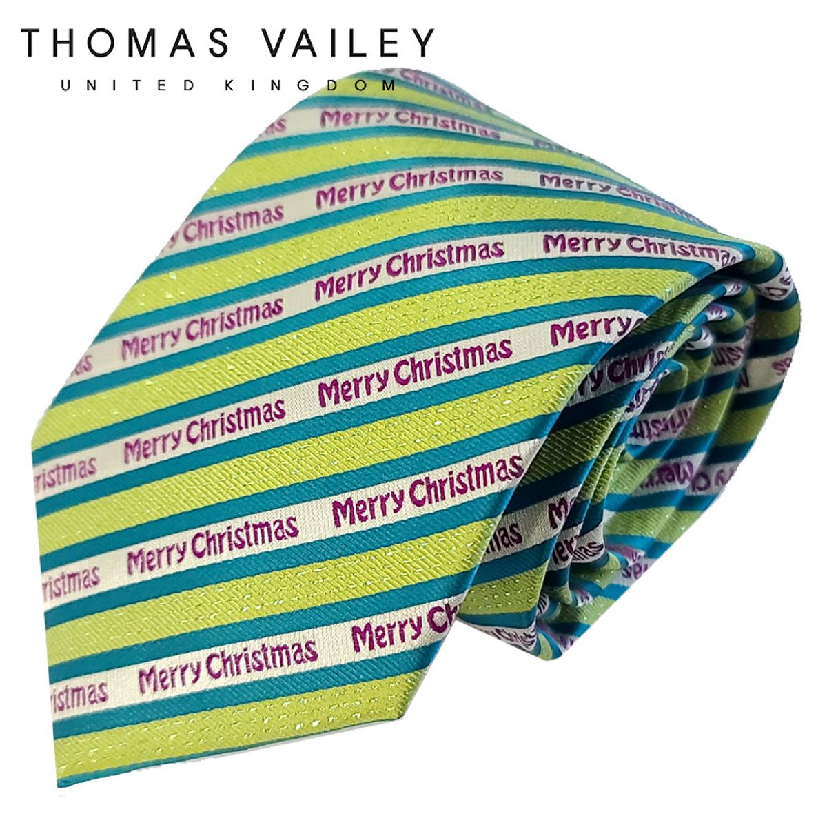 토마스 베일리(THOMAS VAILEY) 패션넥타이 메리크리스마스 그린 8.5cm