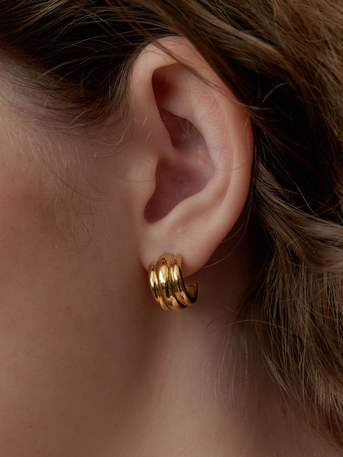 리엔느와르(leeENoir) Round Hoop Earring (2color)