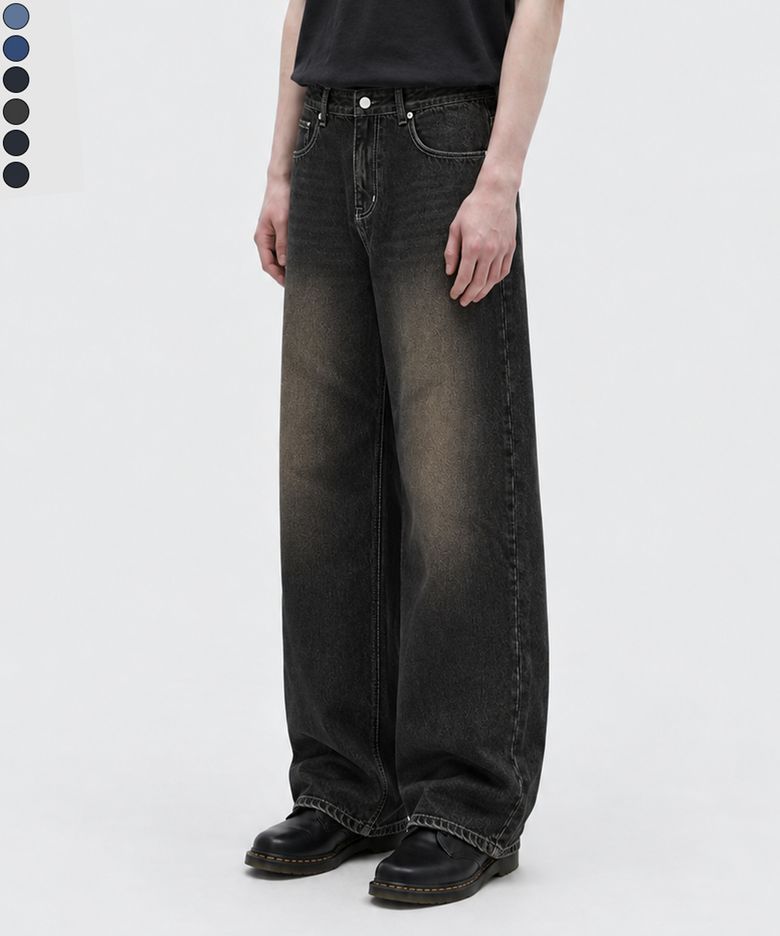Set washing wide denim pants 7 Color [BLBD_5012]