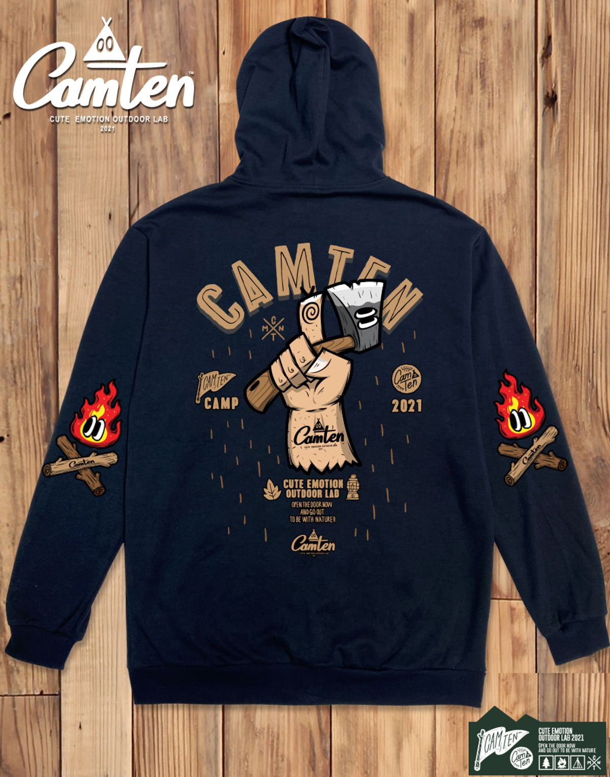돌돌(DOLDOL) Camten-zipup-hoody-29 감성 캠핑 브랜드 캠텐 캐릭터 그래픽 집업 후드티 후디