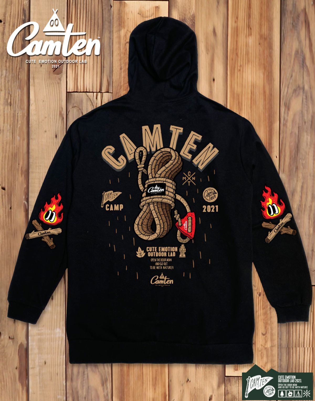 돌돌(DOLDOL) Camten-zipup-hoody-30 감성 캠핑 브랜드 캠텐 캐릭터 그래픽 집업 후드티 후디