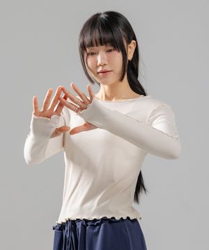 여성요가복 아웃라인 골지 슬리브 3TT3340