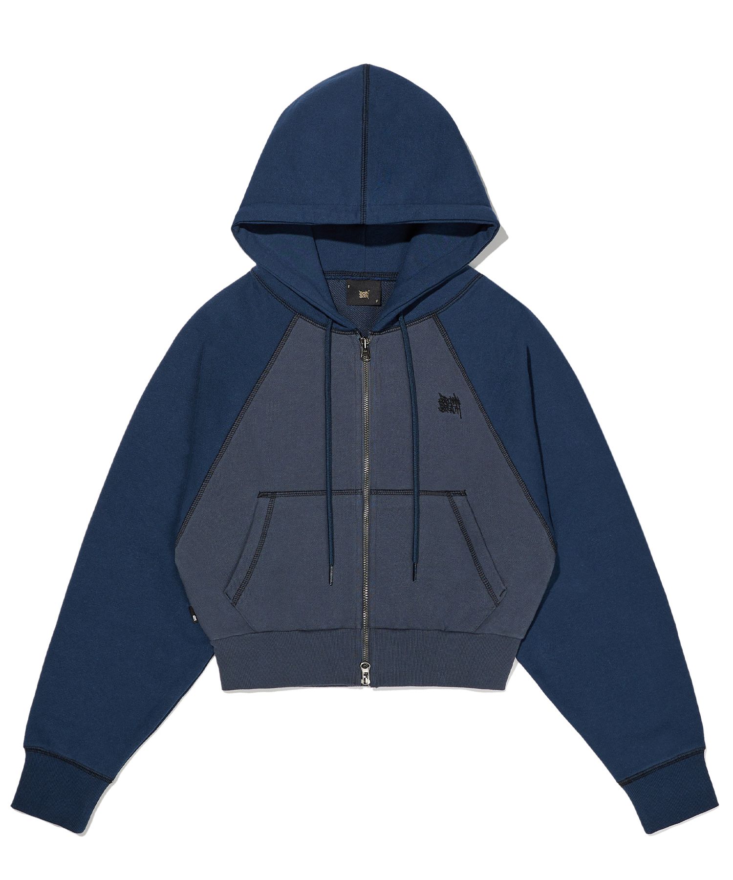 ★BROWNBREATH★ W RAGLAN STITCH HOOD ZIP UP MELANGE GREY MUSINSA | BROWNBREATH W RAGLAN STITCH HOOD ZIP UP - MELANGE GRAY